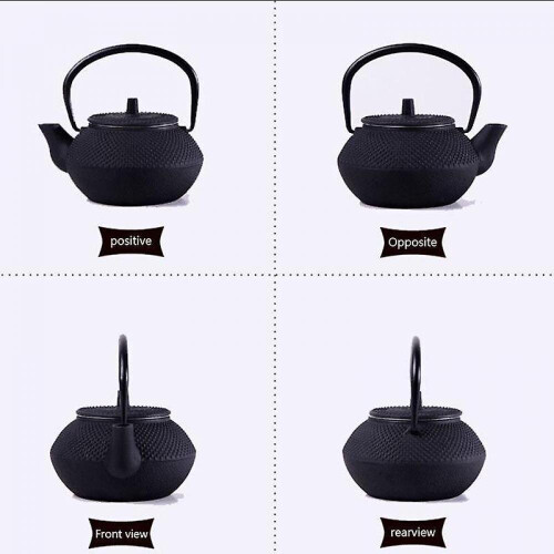 Style Cast Iron Kettle Teapot Comes With Strainer Tea Pot 300ml (black)|teapots 1