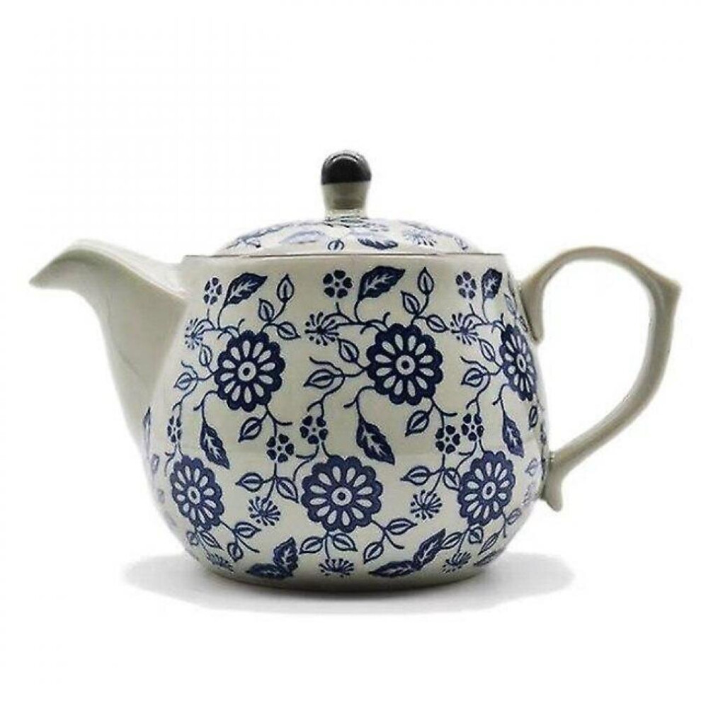 Blue And White Porcelain Retro Teapot Ceramic Household Kettle Handmade Office Filter Tea Pot