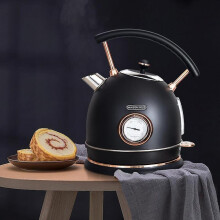 Retro Creative High-power Electric Kettle With Thermometer, Large-capacity Water Teapot