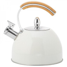 White Induction Cooker Kettle With Wooden Handle Kettle