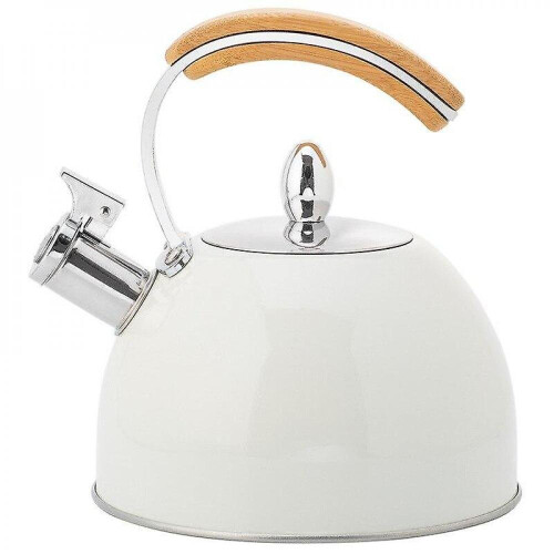 White Induction Cooker Kettle With Wooden Handle Kettle
