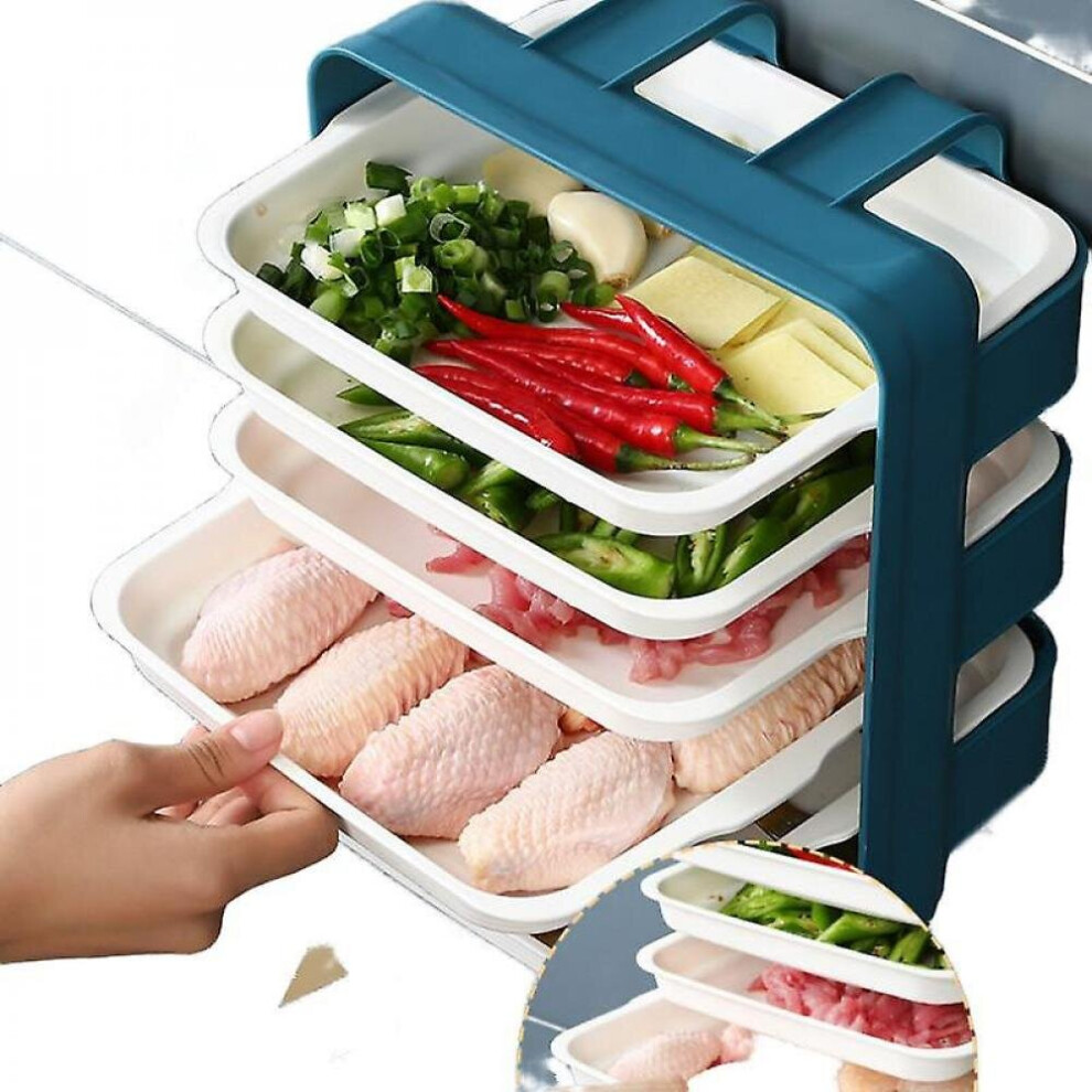 6 Layers Wall Mounted Dish Organizer Rack Kitchen Fruit Vegetable Holders Racks