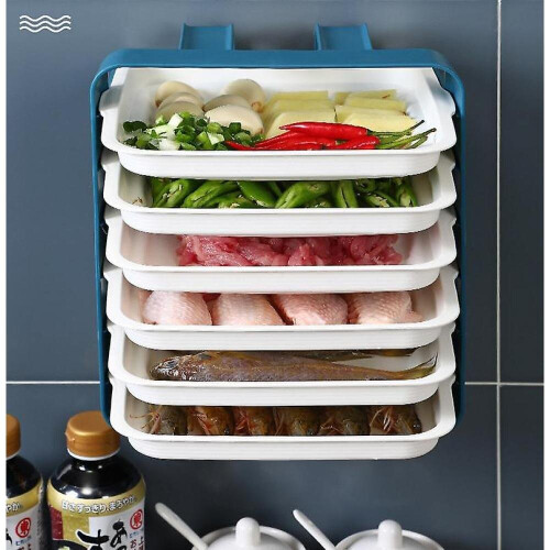 6 Layers Wall Mounted Dish Organizer Rack Kitchen Fruit Vegetable Holders Racks 1
