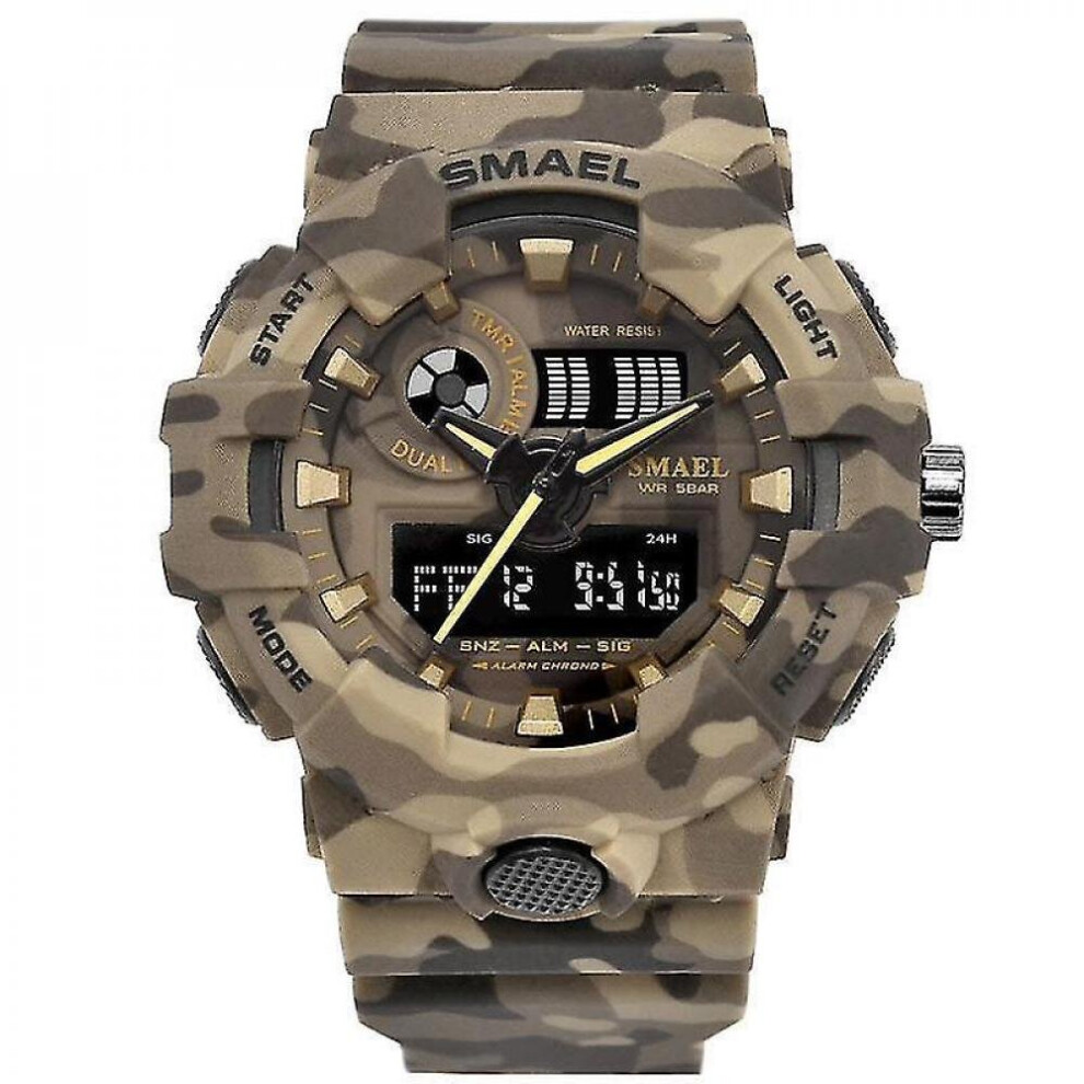 Digital Watch Camouflage Militray Dual Display Men Sports Outdoor Wr