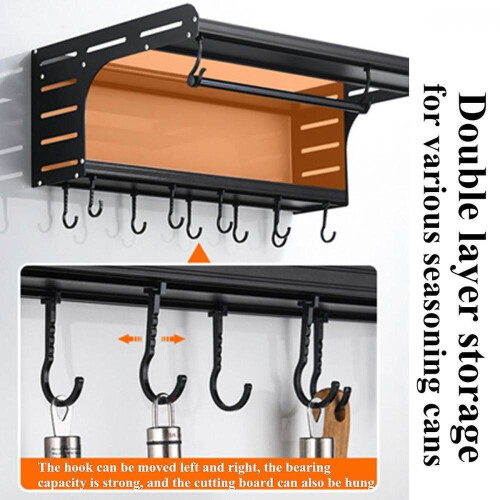 Aluminum Microwave Oven Rack Wall Mount Microwave Kitchen Desktop Organizer Holders Racks 2