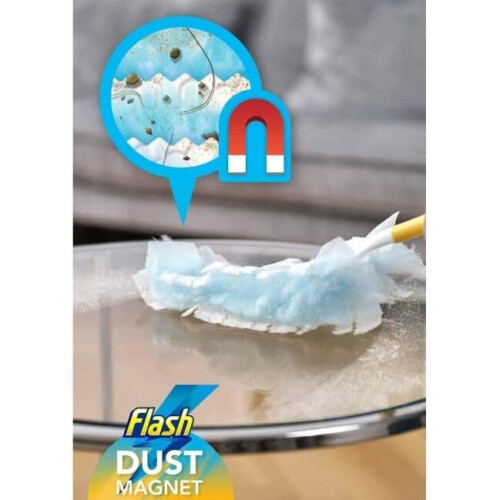 Flash Flash Dust Magnet XL (Handle Extendable to 90cm), Duster Starter Kit Handle & Refills x 2 2