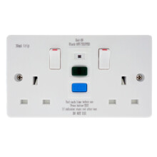 Selectric WRCDSSK2 Double RCD Switch Socket (Latching - Passive) 30mA
