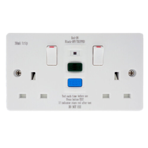 Selectric WRCDSSK2 Double RCD Switch Socket (Latching - Passive) 30mA
