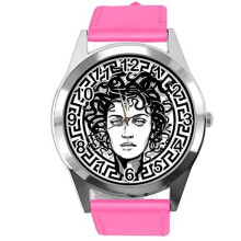 Hot Pink Leather Round Watch for Fans of Fashion