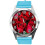 Blue Leather Round Watch for Flowers Fans e2 1