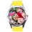 Yellow Leather Round Watch for Flowers Fans e4 1