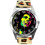 Leopard Print Leather Round Watch for Reggae Fans 1