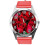 Red Leather Round Watch for Flowers Fans e2 1