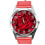 Red Leather Round Watch for Flowers Fans e1 1