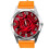 Orange Leather Round Watch for Flowers Fans e1 1