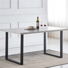 (1*white table only) Grey dining table and chairs set PU chairs