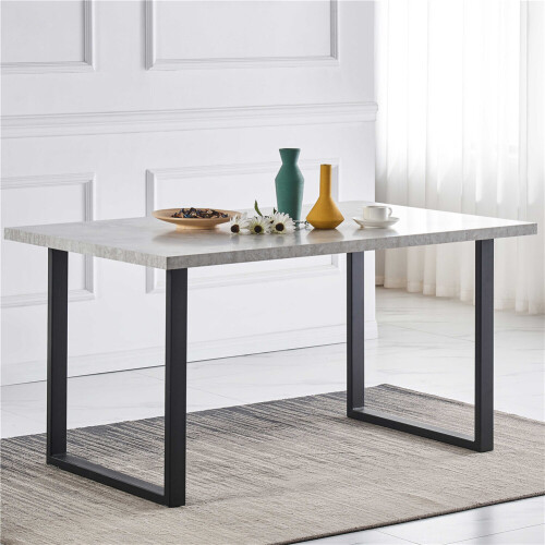 (1*grey table only) Grey dining table and chairs set PU chairs