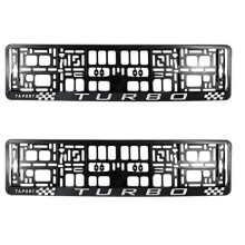 PAIR (2PCS) TAPORT TURBO 3D Car Registration License Number Plate Surround Holder Frame Surround