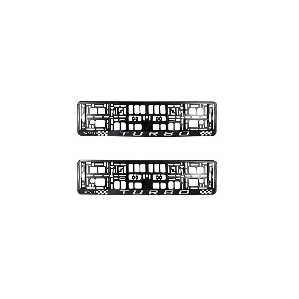 Pair (2Pcs) Taport Turbo 3D Car Registration License Number Plate Surround Holder Frame Surround 5056495507505