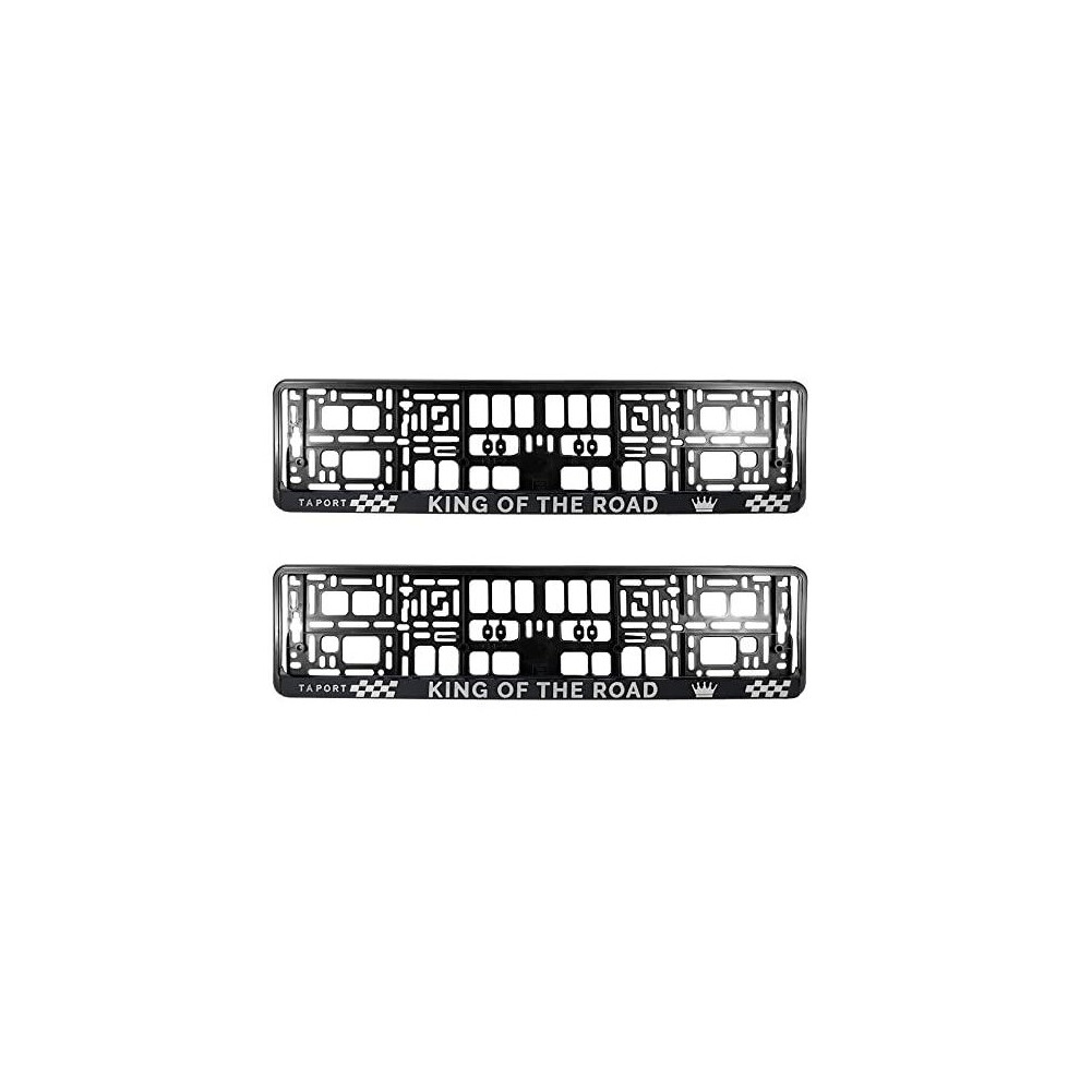 Pair (2Pcs) Taport King Of The Road 3D Car Registration License Number Plate Surround Holder Frame Surround 5056495507475