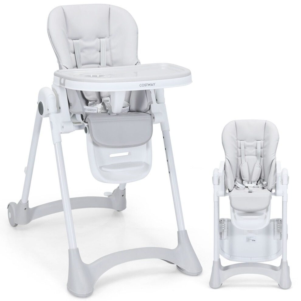 Baby Highchair Adjustable Folding Infant High Chair Toddler Feeding Chair