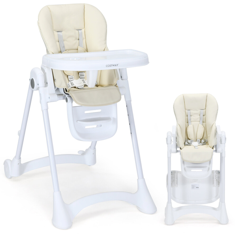 Baby Highchair Adjustable Folding Infant High Chair Toddler Feeding Chair