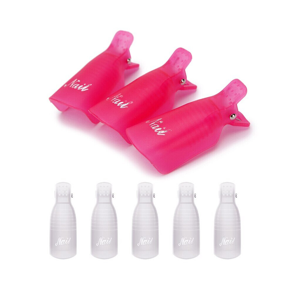 10 Pcs Plastic Nail Clip Nail Art Gel Polish Remover Soak Off Cleaner