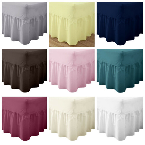 (4FT Small Double, Gray) Luxury Percale Fitted Valance Sheet Non Iron Sheet 1