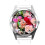 White Leather Round Watch for Flowers Fans e4 1