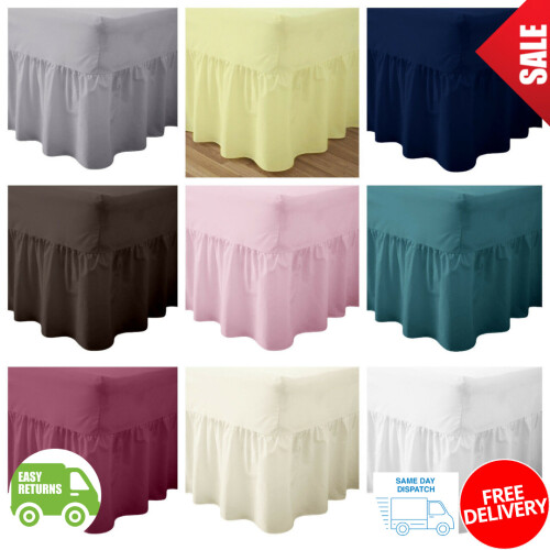 (King, White) Luxury Percale Fitted Valance Sheet Non Iron Sheet 2