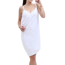 (White) Wrap Around Microfibre Towel for Bath Beach Pool Gym Spa Dress Quick Dry