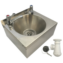 SQUID® SINK with LEVER TAPS Stainless Steel HAND WASH BASIN Waste, Plug & Trap