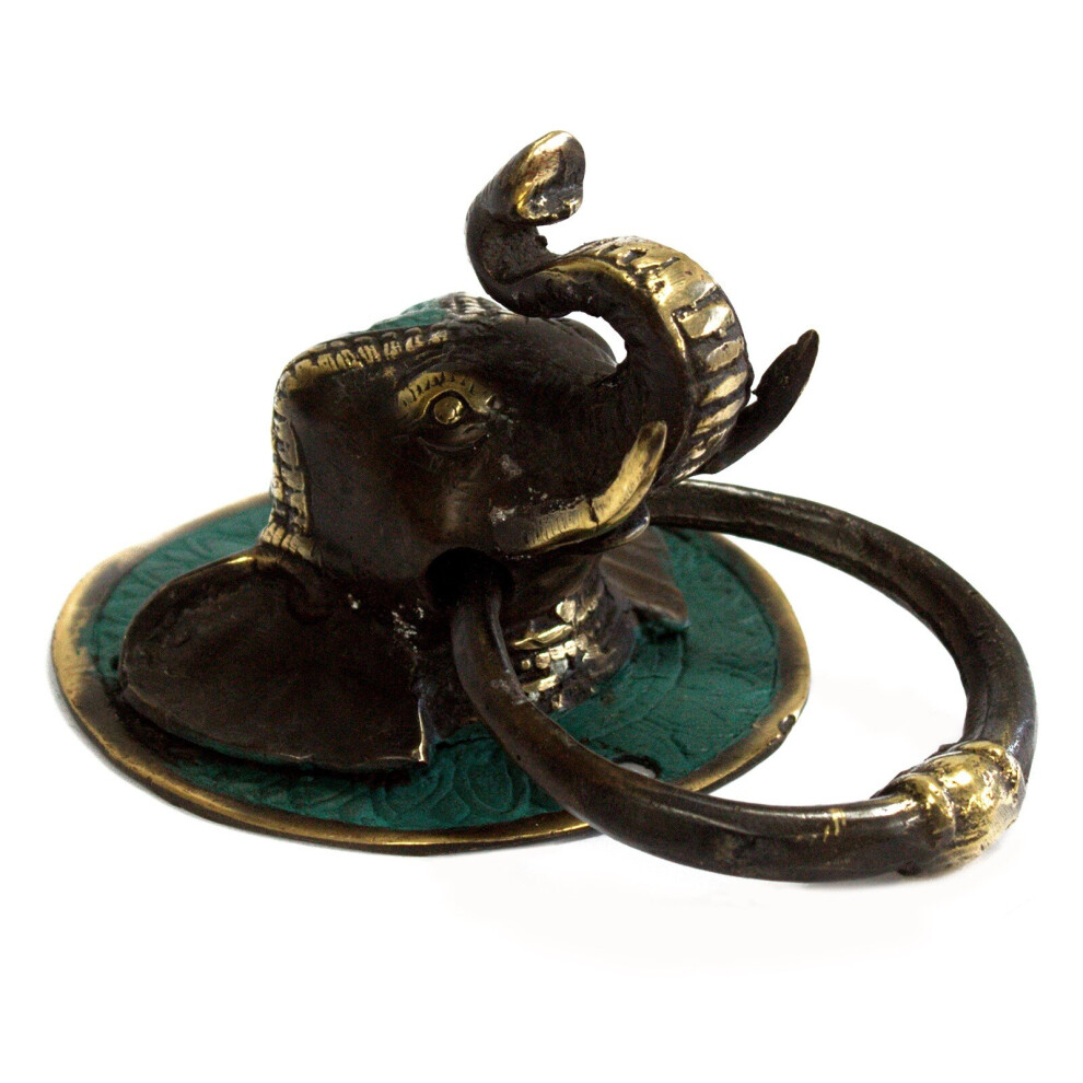 Brass Door Knocker - Elephants Head 5056368316869