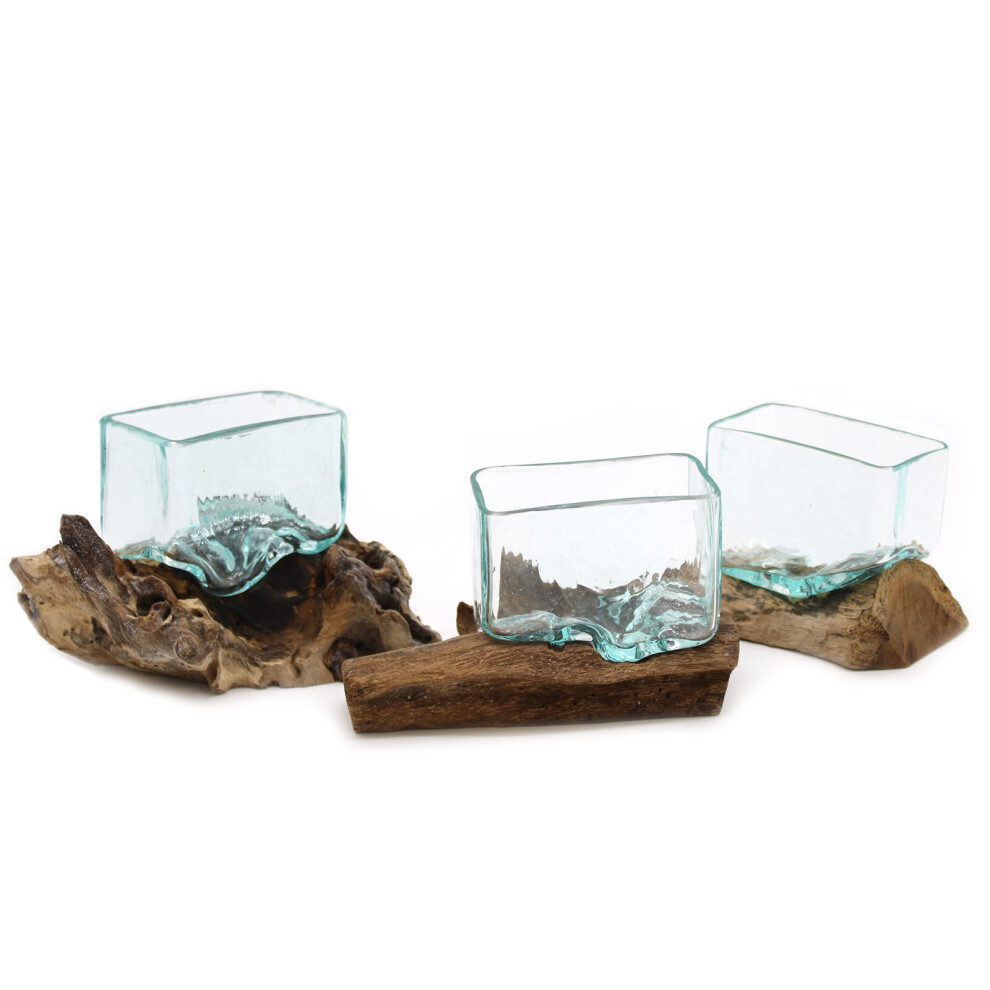 Molten Glass Tank on Wood with Stand - Small Bowl-image-OPC-P9YXS2W-NEW