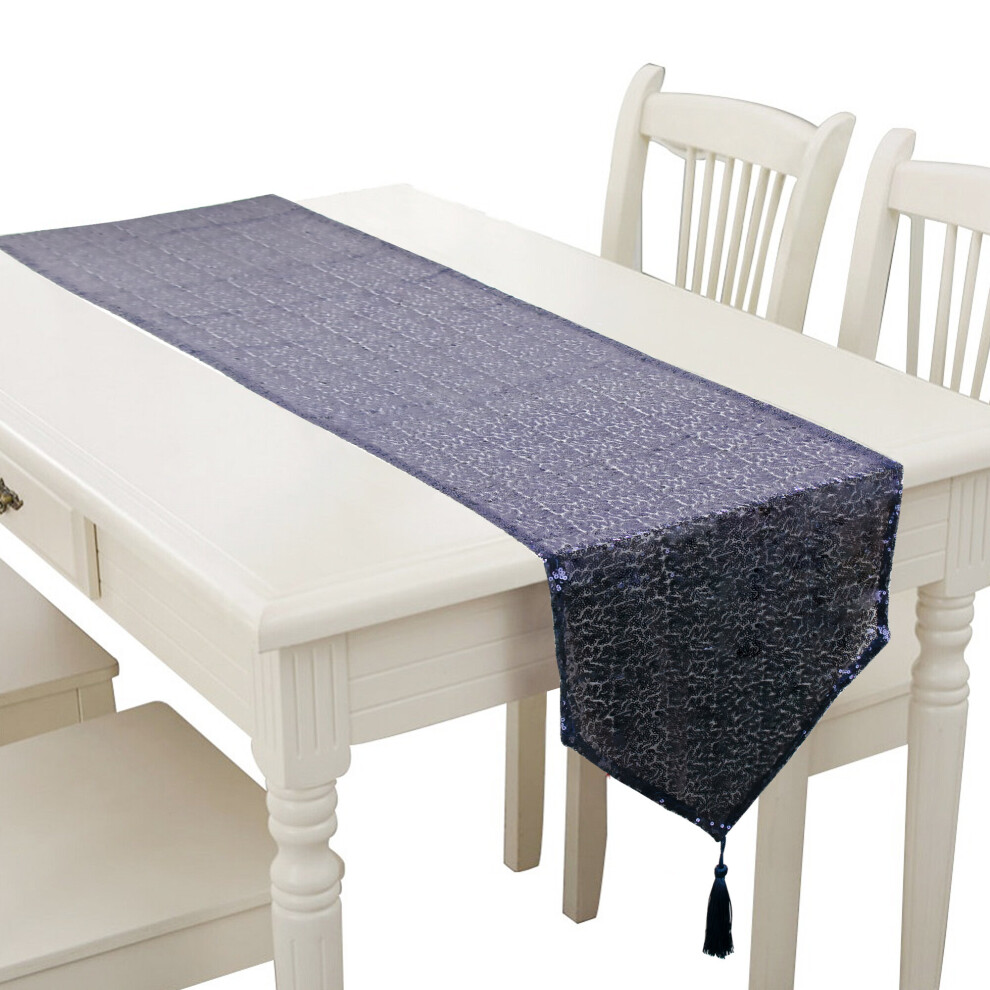 (Navy blue;2PCS, 31 x 230CM) Time to Sparkle Glitter Sequin Tassel Table Runner Sparkly Shiny Bling Wedding Party-image-OPC-P9YXSDG-NEW