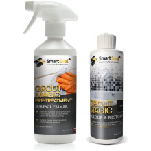 (Ivory) Smartseal Grout Cleaner + Grout Magic - Prepares, Re-Colours and Seals Old Tiles - Superior to Grout Paint & Grout Pen - 15Yr Life