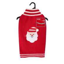 Dog Christmas Sweater Jumper Cardigan Warm Knitted Festive Costume Red Santa
