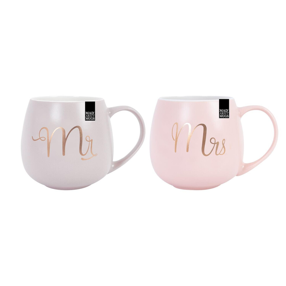 Mr&Mrs Mug Wedding Gift Couples Coffee Engagement Newlywed Anniversary Grey Pink