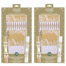 Make Your Own Christmas Crackers DIY Fill Your Own Gold & White Xmas