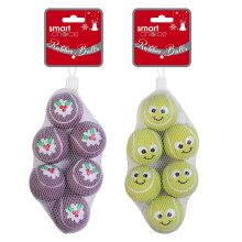 Pack Of 12 Christmas Themed Rubber Tennis Balls Xmas Gift For Dog