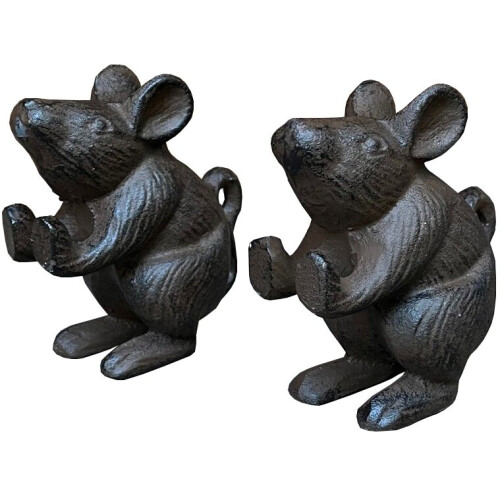Selections Cast Iron Mouse Decorative Doorstop or Bookends (Set of 2)