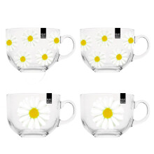 Daisy Flower Clear Glass Coffee Mug Tea Latte Hot Chocolate Kitchen