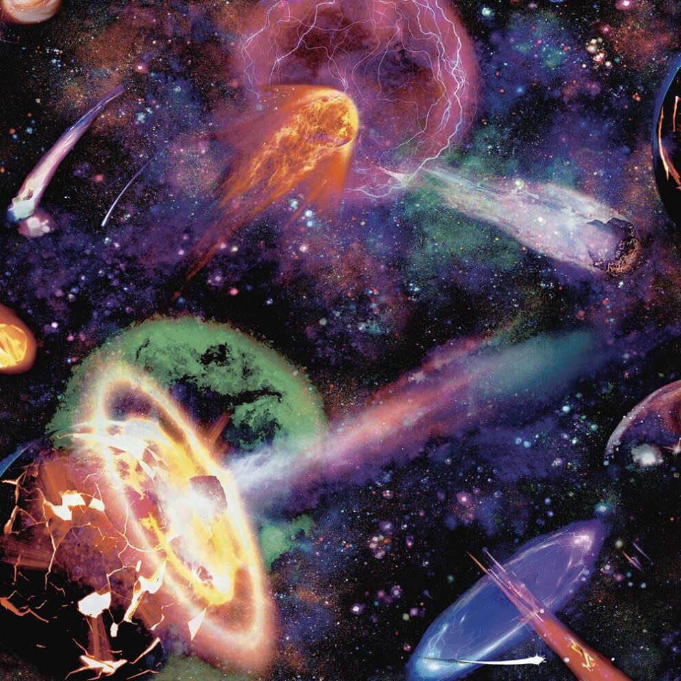 Holden Nebula Multicoloured Cosmic Space Planets Children's Bedroom Wallpaper 5022976132306