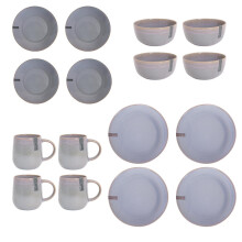 Full Set Reactive Glaze Stoneware Blue Green Grey Dinnerware Plates Bowls Mugs