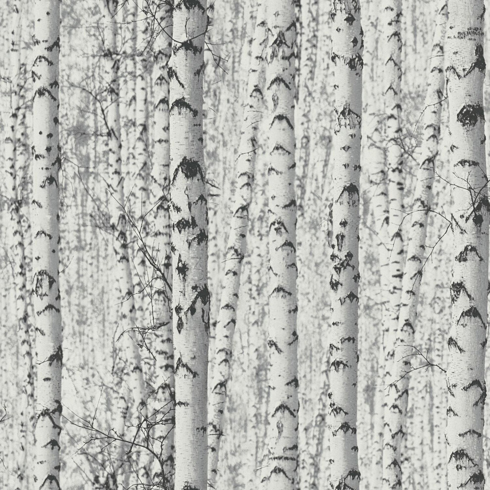 As Creation Tree Nature Scene Grey White Paste The Wall Vinyl Textured Wallpaper