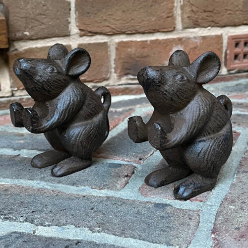 Selections Cast Iron Mouse Decorative Doorstop or Bookends (Set of 2) 1