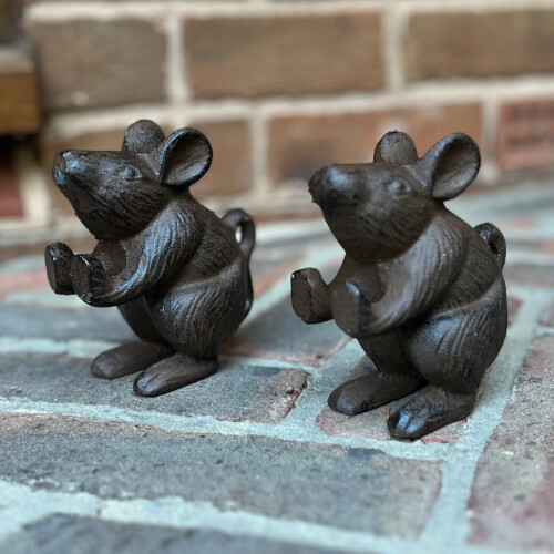 Selections Cast Iron Mouse Decorative Doorstop or Bookends (Set of 2) 2