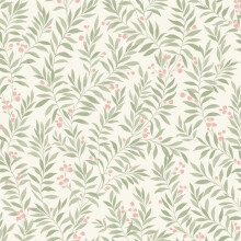 Maison Green Pink Floral Wallpaper Grandeco Paste The Wall White Vinyl Textured