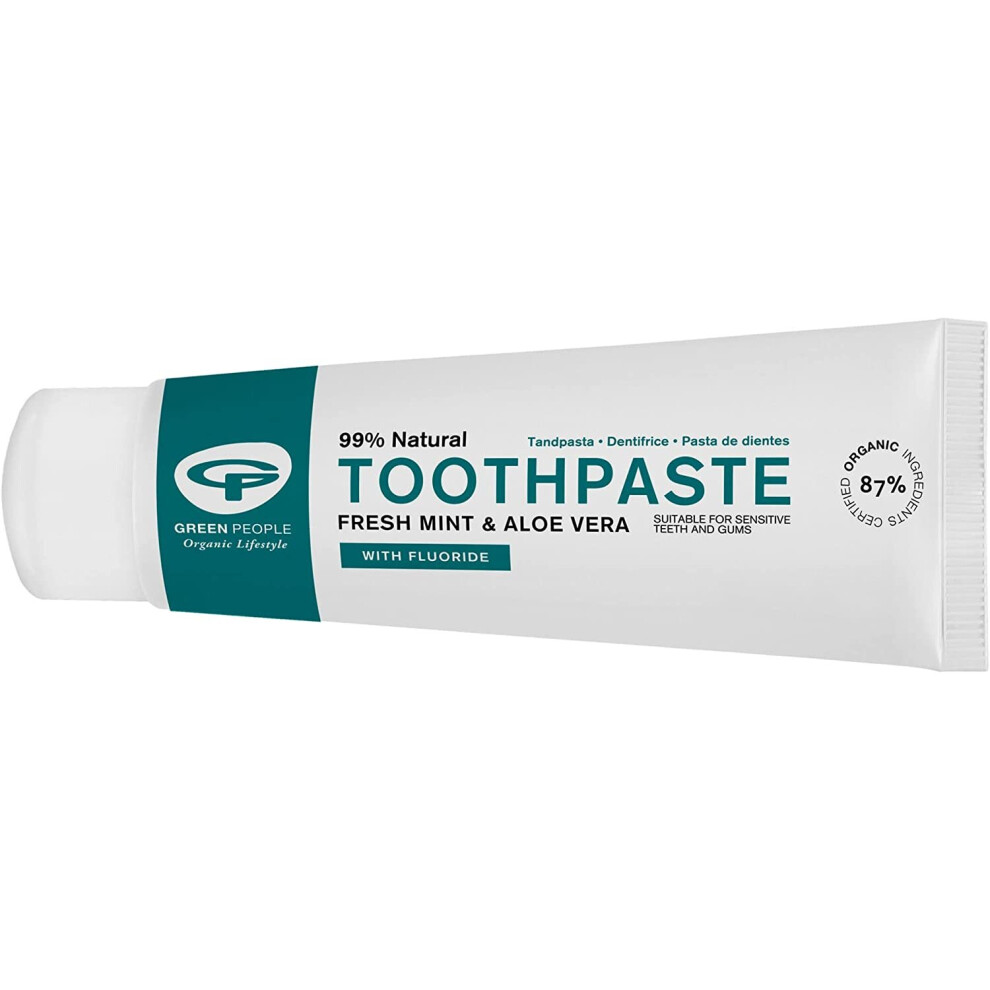 Green People Grass & Co. Fresh Mint & Aloe Vera Fluoride Toothpaste 75ml (Pack of 6)