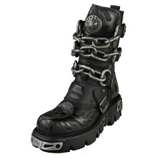 (42) New Rock M-727-S5 Plattform Stiefel aus Leder - Schwarz Unisex